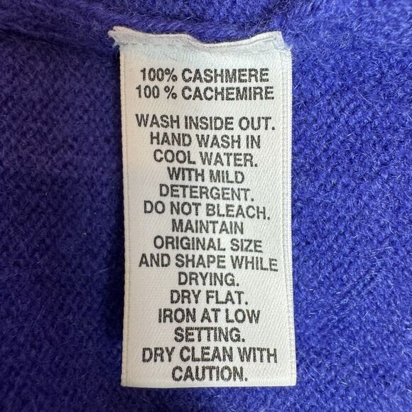 Saks Fifth Womens Cashmere Sweater XS Blue Preppy Capsule Quiet Luxury Open Back - Picture 4 of 4